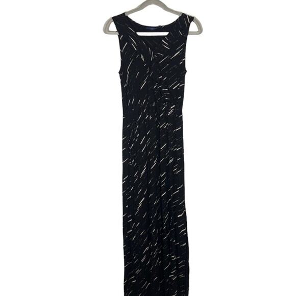 Apt. 9 Black & White Sleeveless V-Neck Side Slit Long Dress Women Sz S - Picture 1 of 12